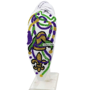 ที่คาดผมมงกุฏทำมือสไตล์บูติกมาร์ดิกราส์ประดับคริสตัล - Product Image 1