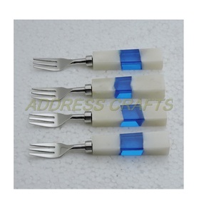 Unique Quality Stainless Steel and Resin Cutlery <b>Set</b> High Quality Fork <b>Set</b> in Wholesale Price Custom Shape and Size Fork <b>Set</b> - Product Image 1