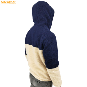 Agneau doux de veste Sherpa en polaire à blocs de couleurs chaudes avec Offre Spéciale à capuche Vente en gros à bas prix - Product Image 5