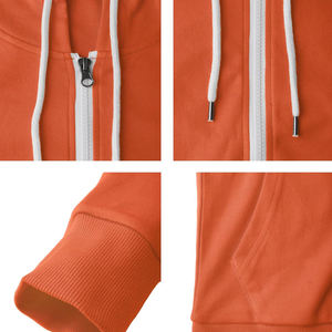 Nouveau personnalisé zippé Applique à capuche femmes épais fermeture éclair 100% coton français éponge Patch haut à capuche femmes - Product Image 4