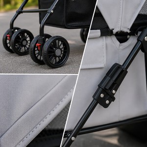 Foldable <strong>Pet</strong> Stroller for Small Dogs Cats Lightweight Travel <strong>Pram</strong> with Wheels Removable Carrier Outdoor <strong>Pet</strong> Cart OEM Custom - Product Image 5