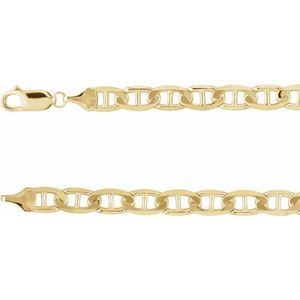 4.5 mm Fine Chain & Link <b>Bracelet</b> with Curbed Anchor Design - Product Image 1