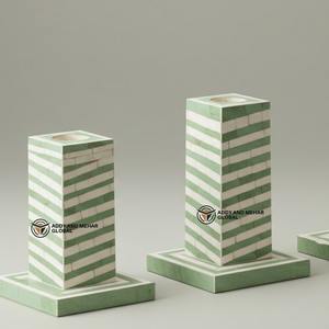 Juego de portavelas con incrustaciones de hueso verde hecho a mano al por mayor para decoración del hogar y el hotel disponible para suministro al por mayor - Product Image 3