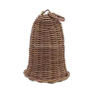 La mejor opción para decoraciones navideñas Natural ecológico Adorable Tejido a mano Rattan Jingle Bell Adornos de vidrio hechos a mano - Product Image 5