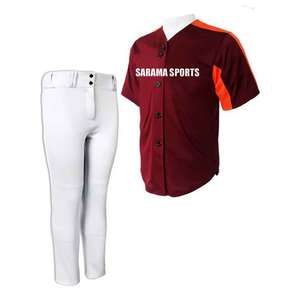 ชุดเบสบอลระบายอากาศได้ดี พิมพ์ลายแบบซับลิเมชั่น รับทำโลโก้ตามสั่ง ขายส่งชุดเบสบอลสำหรับทีมเยาวชน - Product Image 1