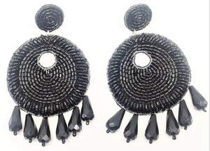 Pendientes Largos con Cuentas y Flores Bordadas Estilo Bohemio, Chapados en Oro, Hechos a Mano, Joyería de Fiesta, Estilo Exagerado - Product Image 4