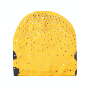 Gorro Jacquard de moda al por mayor con todo el logotipo personalizado de ganchillo de diamantes de imitación gorro de esquí de punto de lana de invierno gorro de invierno - Product Image 5