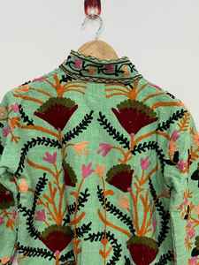 Suzani, chaqueta bordada a mano, ropa de mujer, chaqueta de invierno, abrigo de algodón bohemio indio, ropa de abrigo étnica hecha a mano, regalo para ella - Product Image 6