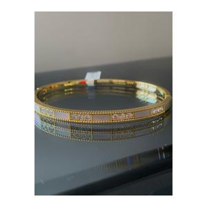 Serie speciale oro lavoro in acciaio VIP elegante bracciale con pietra Xirkon smaltata bianca - Product Image 4