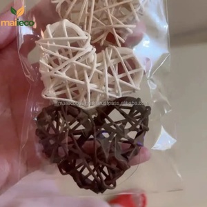 Tapices de pared de ratán con forma redonda de mimbre Natural al por mayor decoraciones de árbol de Navidad con retrato Art Deco para bodas aniversario - Product Image 2