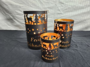 El candelabro votivo de Metal de hierro hecho a mano más vendido, linternas, revestimiento de polvo negro, decoraciones navideñas para el hogar incluidas - Product Image 2