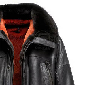 Wholesale Plus Size <b>Men</b> Shearling Leather <b>Long</b> <b>Coat</b> Outdoor Use Top Selling Cheap Price <b>Men</b> Shearling Leather <b>Long</b> <b>Coat</b> - Product Image 3