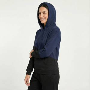 Sweat-shirts pour femmes avec logo personnalisé, couleur contrastée, coupe ample, streetwear, coton chaud, prix de gros en vrac - Product Image 2