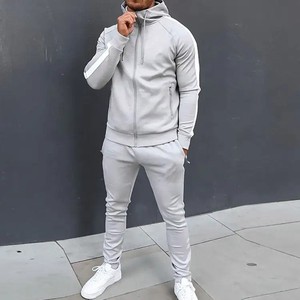 Chándal con cremallera para hombre, dos piezas, entrenamiento, gimnasio, ropa deportiva, bolsillo con cremallera, traje para correr, chándal para hombre - Product Image 6