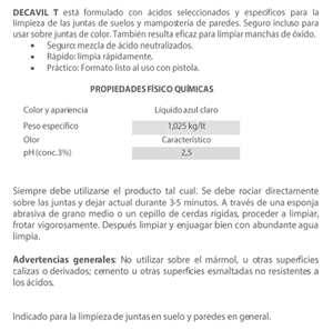 Decavil T detergente per fughe piastrelle 750 ml. (Faren 4LM750SPPT) - Product Image 2