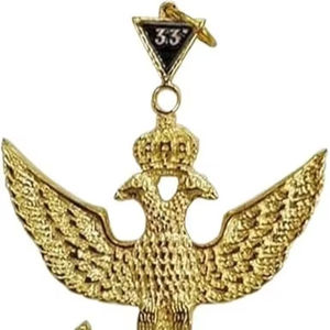 Joya Masónica del 33º Grado del Rito Escocés de la Logia Regalia - Alas Arriba - Joya de Cuello Masónica, Artesanía Masónica, Alas Arriba, Francmasonería - Product Image 1