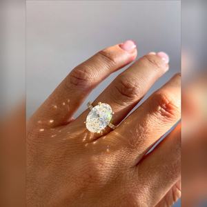 แหวนเพชรรูปวงรี10K 14K สีทอง18K - Product Image 4