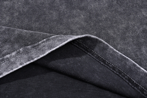 300gsm High Quality Heavyweight Snow Wash <b>Acid</b> Wash 100% Cotton Vintage Small Neck Oversized <b>Drop</b> Shoulder T-shirt - Product Image 6