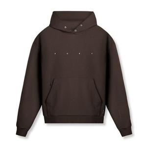Sweat à capuche noir de qualité supérieure coupe ample Type sweat à capuche en laine pour filles et garçons portent le pull le plus tendance imprimé uni - Product Image 5