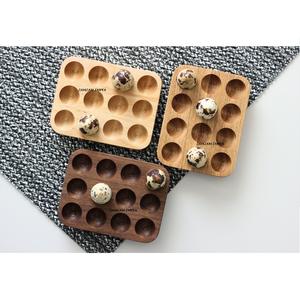 Bandeja de madera de acacia para huevos, soporte para 12 huevos, estante de almacenamiento de huevos de madera rústica, soporte para mostrador de cocina o exhibición de refrigerador - Product Image 2