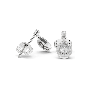 0.484 CT Lab <b>Diamond</b> Teardrop <b>Earrings</b> for Women Pear Halo Design VVS-VS EF Clarity 18KT, 14KT, 10KT Gold & 925 Silver - Product Image 5