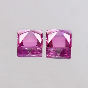 Magnifiques saphirs roses carrés de qualité VVS1 créés en laboratoire, effet étoile, 10 carats, paire de pierres précieuses en vrac pour les créateurs de bijoux - Product Image 2