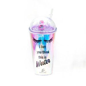 Bicchiere in Plastica Originale con Cannuccia e Coperchio a Cupola di Lusso, Capacità 500ml, per Feste e Bambini, con Design a Immagine di Ciglia - Product Image 2