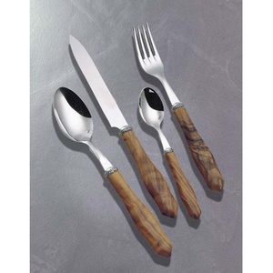Long manche rond en bois avec un nouveau set de couverts de styliste nouveau Design couverts de voyage personnalisés plaqués argent - Product Image 1