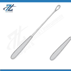 Cureta Gourdet de Hueso, Punta Recta y Roma, 280 mm de Longitud, 6 mm de Ancho, Acero Inoxidable, Instrumento Quirúrgico Manual, Certificado CE - Product Image 2