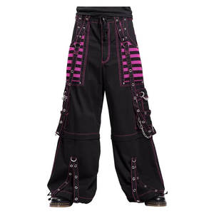 <b>Men's</b> Gothic Black Cotton Pink Mesh Baggy Goth Jeans Punk <b>Skirt</b> Pant Trouser Convertible 2026 - Product Image 1