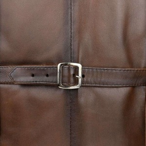 Gilet en cuir pour homme, style régulier, en cuir de vachette et toile, imperméable, respirant, coupe-vent, vêtement d'extérieur d'hiver, style vintage, équestre - Product Image 5