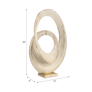 Sculpture de table en métal en gros, ornements décoratifs en métal, décoration moderne pour la maison, accent de sculpture dorée - Product Image 3