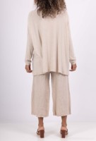 Suéter Largo Informal de Invierno para Mujer, con Bolsillos Funcionales Pequeños, Cuello Redondo, Mangas Largas, Tejido por Computadora