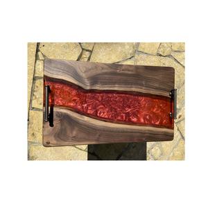 Plateau de service de fruits fait à la main en bois d'acacia naturel et plateau de service en résine de haute qualité à bas prix pour Offre Spéciale - Product Image 3