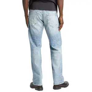 Men Casual Wear Jeans Straight Pants Stone Breathable Fabric 2024