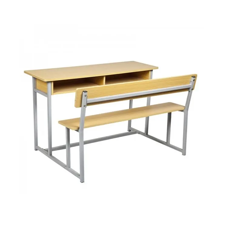 التعليمية الأثاث امدادات-مزدوجة مقعد طاولة مدرسة و كرسي الجملة مكتب كرسي الأثاث مصدر من الهند