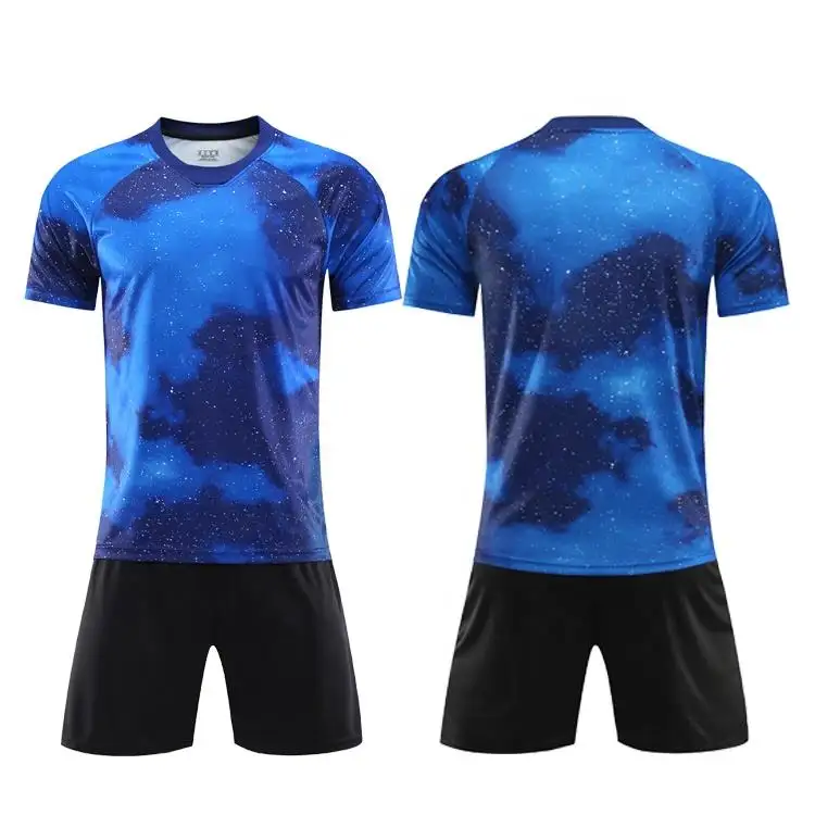 High Quality Custom Soccer Jersey Set Sublimated Football Kits with T-Shirt Fabric Team Name for Club Team