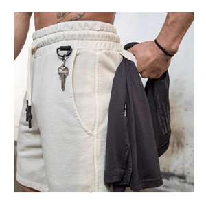 Pantalones cortos de gimnasio de algodón ecológico sólido de nuevo estilo para hombre, pantalones cortos deportivos Cargo de malla de nailon con estampado de logotipo personalizado para correr, secado rápido - Product Image 3