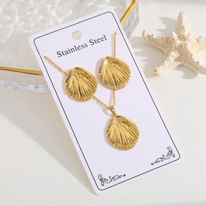 Elegant Leaf Shaped Jewelry <b>Set</b> for Women with Gold Plated Stainless Steel <b>Necklace</b> and Earring Simple Design for All Season Use - Product Image 2
