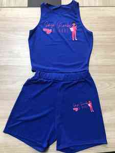 Été Femmes Logo personnalisé Couleur solide Femmes Mode Sexy Pit Strip Ensemble deux pièces Sports Fitness Ensemble 2 pièces décontracté pour les femmes - Product Image 2