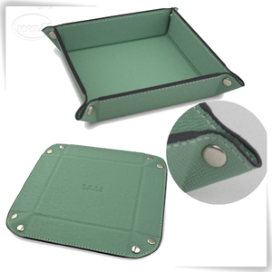 Pu Nhỏ Có Thể Gập Lại Quảng Trường Lưu Trữ Hiển Thị Khay Lưu Trữ Organizer tary Da Valet Khay Cho Nam Giới - Product Image 6