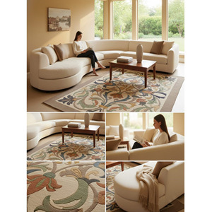 Alfombra de Lana Clásica Hecha a Mano con Diseño Floral, Alfombra para Decoración del Hogar, Sala de Estar, Respaldo de Látex, Regalo de Año Nuevo, Venta al por Mayor - Product Image 4