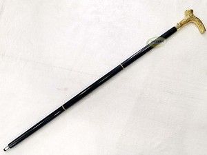Bastón de madera hecho a mano con mango de latón y punta de hierro para senderismo y actividades al aire libre - Product Image 4