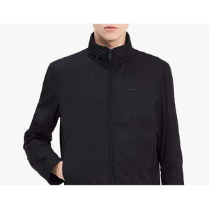 Calvin Klein <b>Men's</b> XX-Large Black <b>Leather</b> <b>Jacket</b> Lightweight Water Proof Sporty Style Zippered Collar Casual for Spring ODM - Product Image 2