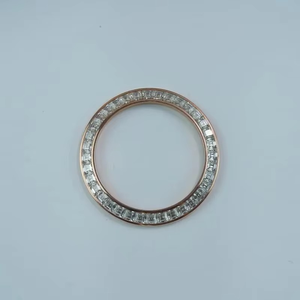 Bague de montre octogonale géométrique en acier inoxydable faite à la main, style saphir bleu, pierres carrées, luxe unique pour l'EXPORTATION 40mm - Product Image 1