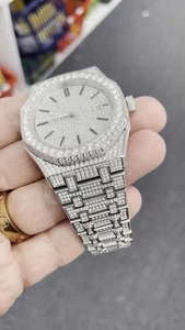 Montre pour homme en acier inoxydable, octogonale, avec diamants en moissanite, style hip-hop, mode business et sport, mouvement à quartz, montre-bracelet de luxe - Product Image 4