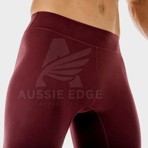 Pantalons de compression pour hommes personnalisables de haute qualité, séchage rapide, respirants, tissu polyester, taille élastique, leggings pleine longueur - Product Image 4