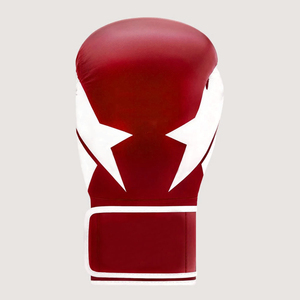 Guantes de Boxeo Profesionales de Cuero Rojos y Blancos con Cierre de Velcro para Adultos, Equipo de Artes Marciales - Product Image 2