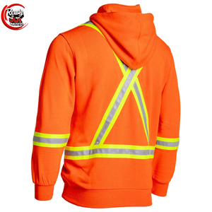 Sudadera con capucha de manga larga para hombre, ropa de trabajo de poliéster de alta visibilidad con característica transpirable, chaqueta de seguridad reflectante impermeable - Product Image 2