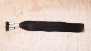 100% cutícula natural alineada preunida I-Tip queratina pegamento virgen Remy extensiones de cabello recto largo sedoso virgen I-Tip Peluca de cabello - Product Image 2